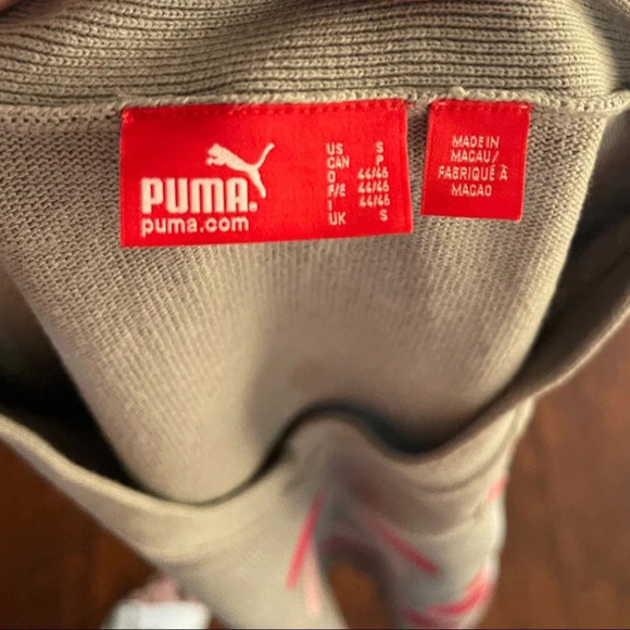 🛍️3/$40 Puma Women’s Sweater Vest Golf Sweater Grey  Pink Size Small - Picture 5 of 5